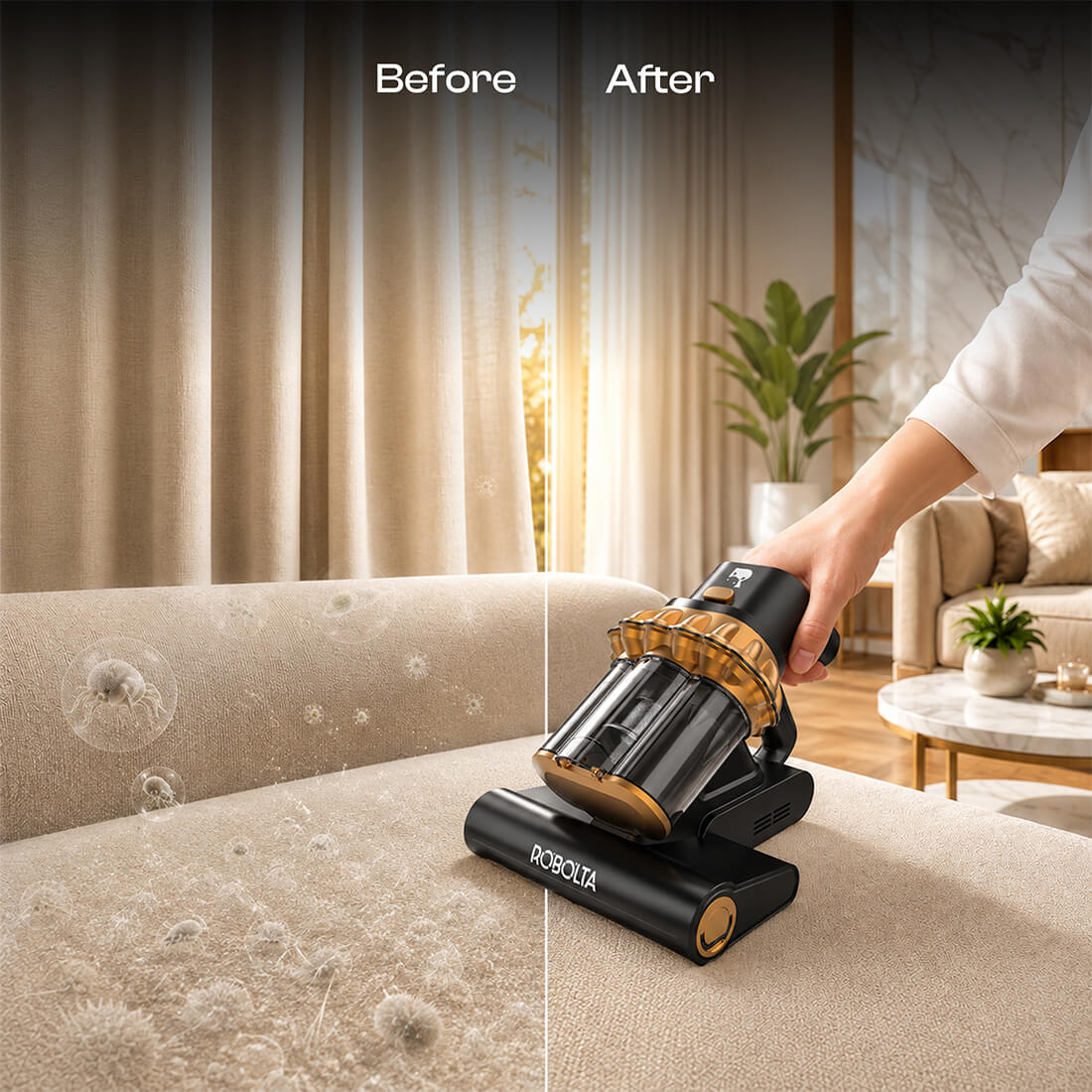 ROBOLTA F8 ULTRA - Cordless Fabric & Mite Care Vacuum Deep Cleaning. Total Freedom.