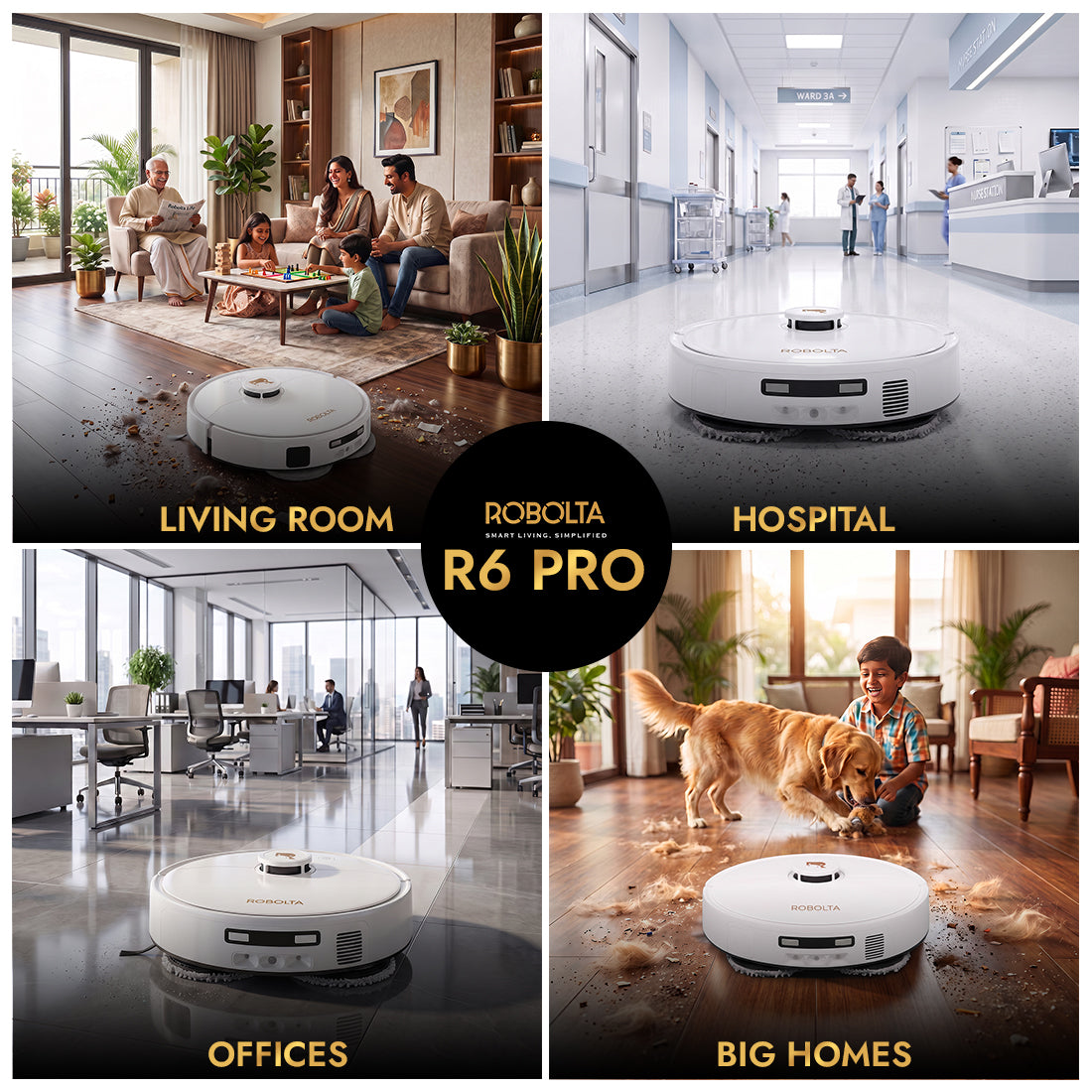 ROBOLTA R6 PRO – Fully SelfMaintaining Cleaning Robot [White]