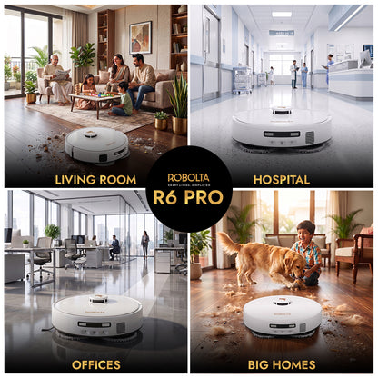 ROBOLTA R6 PRO – Fully SelfMaintaining Cleaning Robot [White]