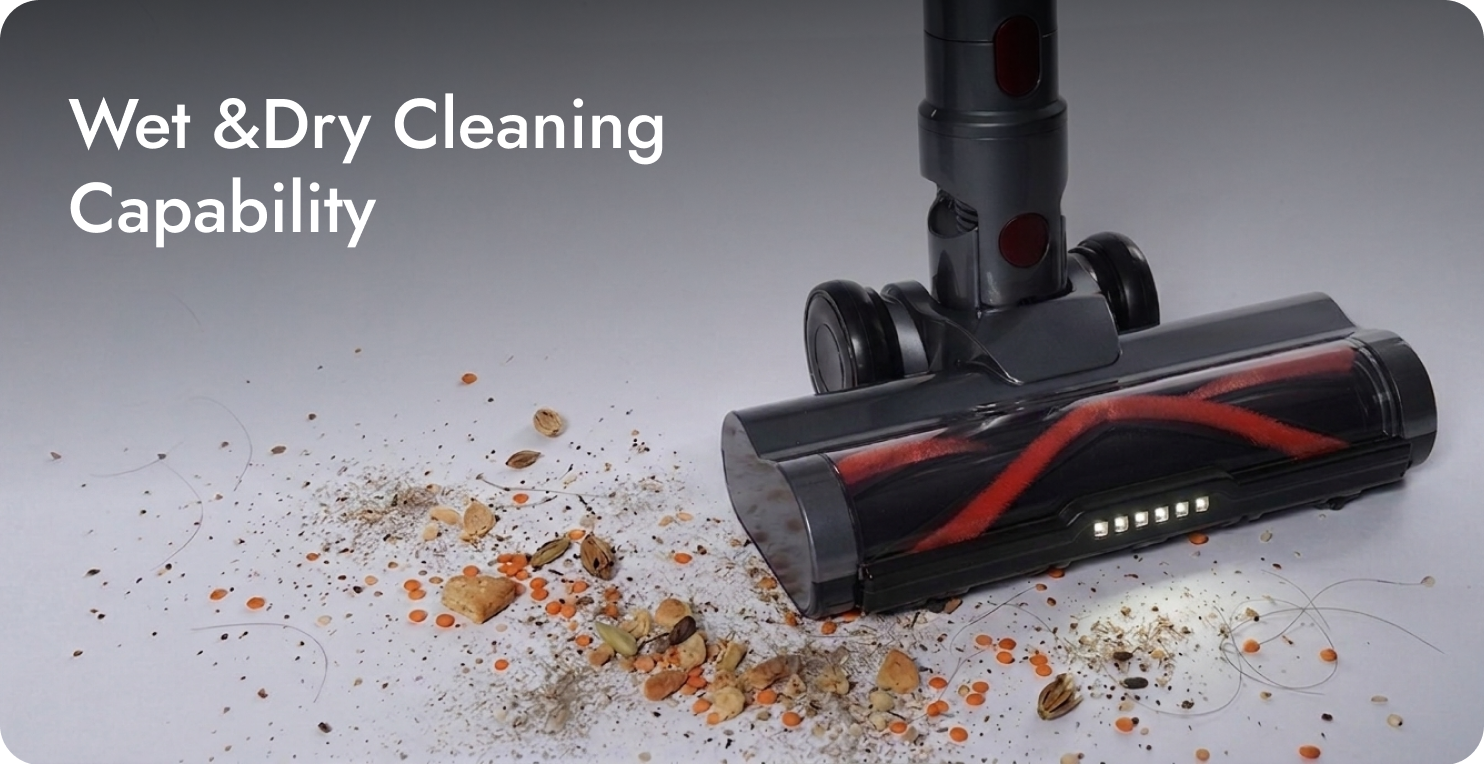 <p>35KPa Hyper Suction with Hands-Free Auto Dust Empty</p>