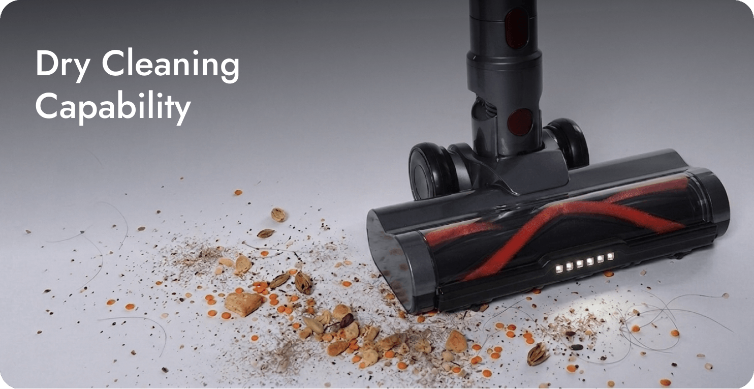 <p>35KPa Hyper Suction with Hands-Free Auto Dust Empty</p>