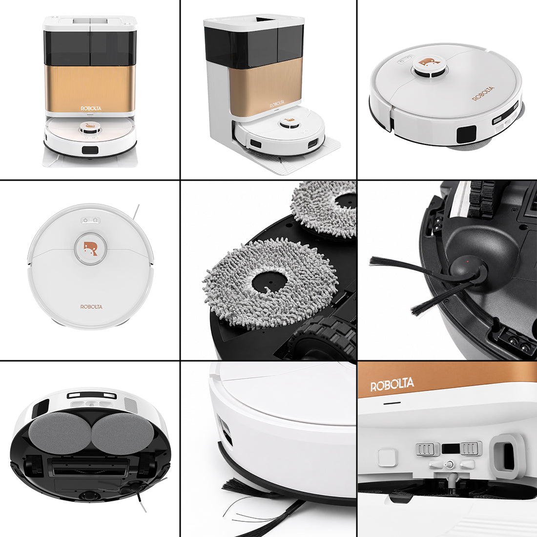 ROBOLTA R6 PRO – Fully SelfMaintaining Cleaning Robot [White]