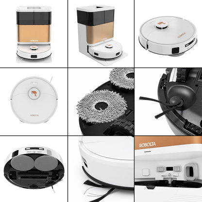 ROBOLTA R6 PRO – Fully SelfMaintaining Cleaning Robot [White]